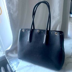 FURLA Elegant Black Large Leather Bag